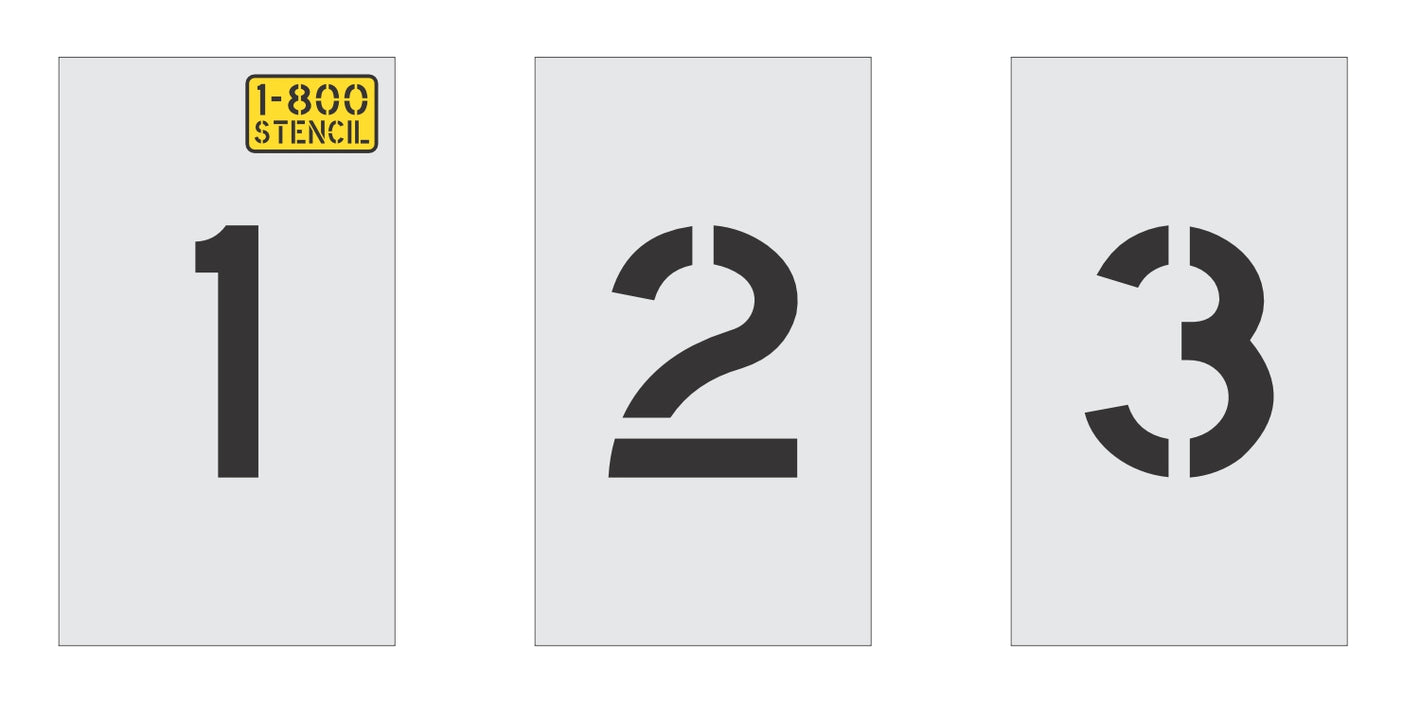3" Number Kit Stencil - High-quality stencil for pavement marking, durable and reusable