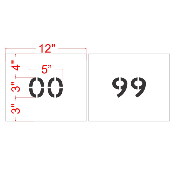 3" 2 Digit Number Kit Standard 00-99
