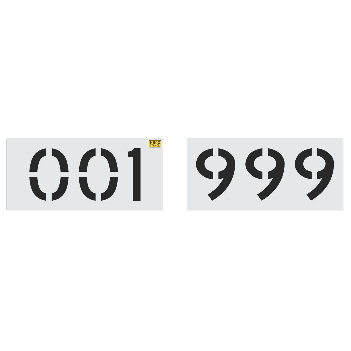12 inch 3 digit 100 piece number stencil kit for parking lot and commercial pavement numbering applications
