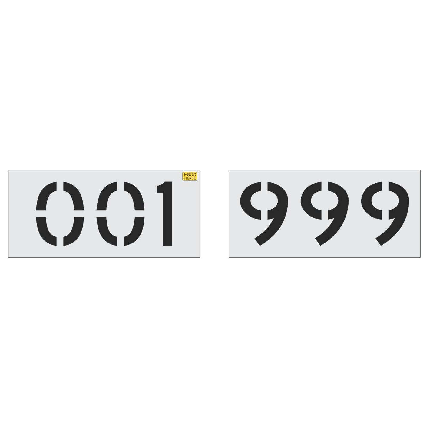 12 inch 3 digit 100 piece number stencil kit for parking lot and commercial pavement numbering applications