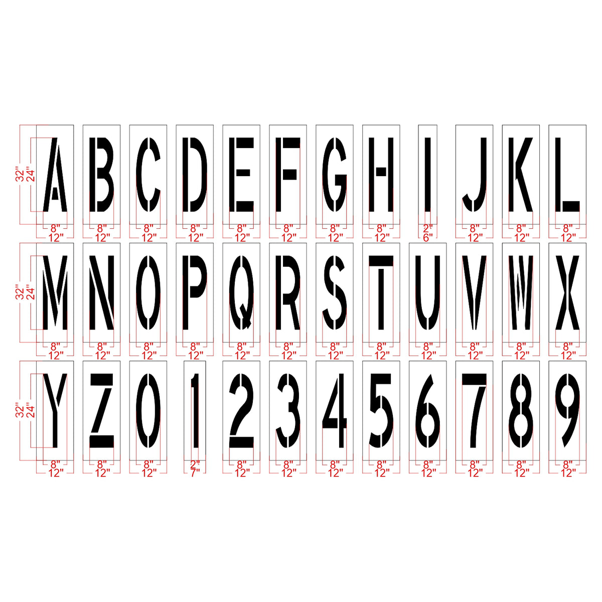 24" FAA Airport Stencil Kit