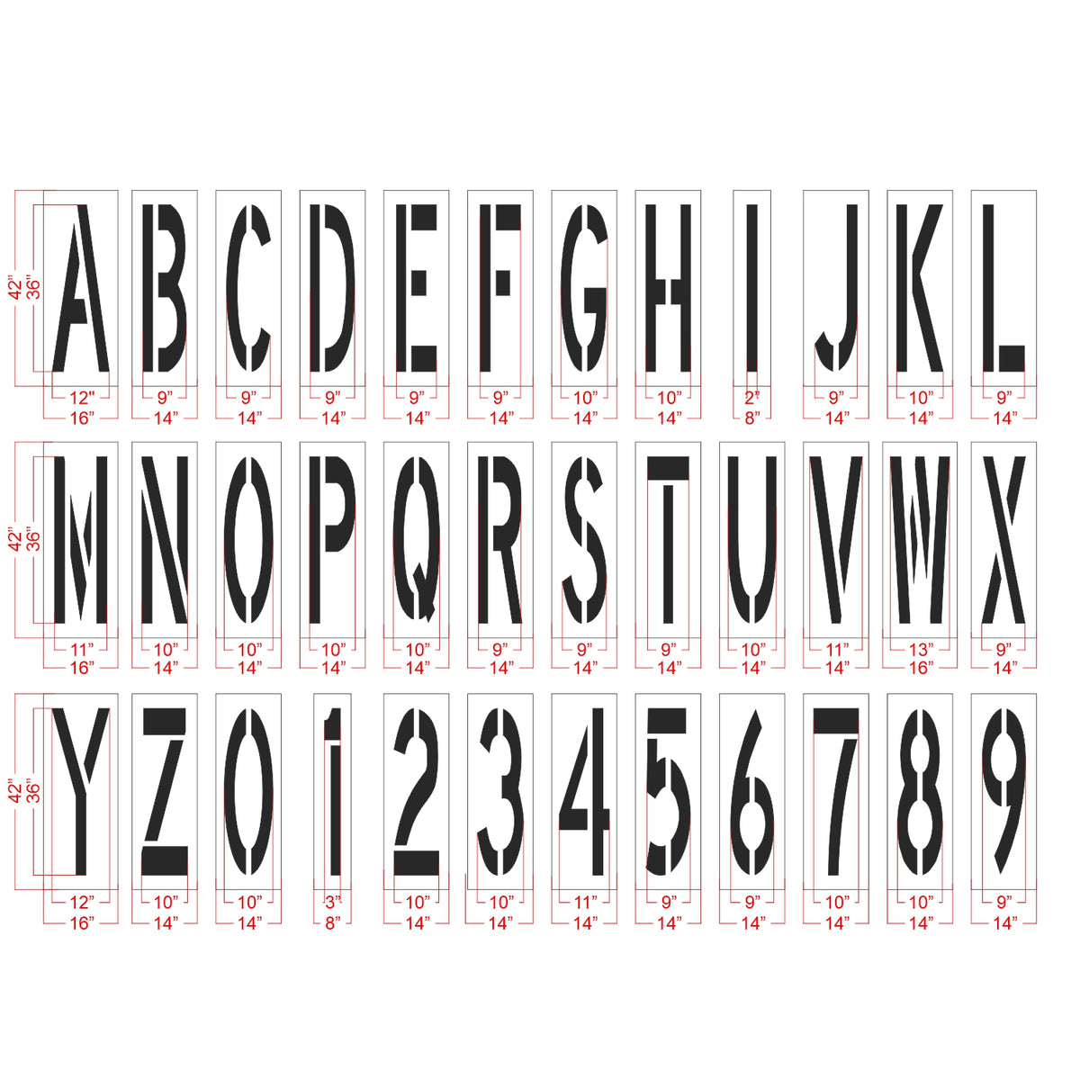 36" FAA Airport Stencil Kit