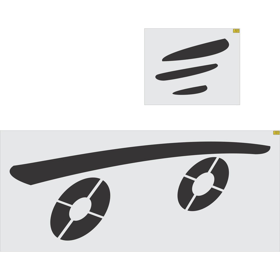 82 inch McDonald's Speedy Skateboard pavement marking stencil for branded parking lot and drive-thru striping applications