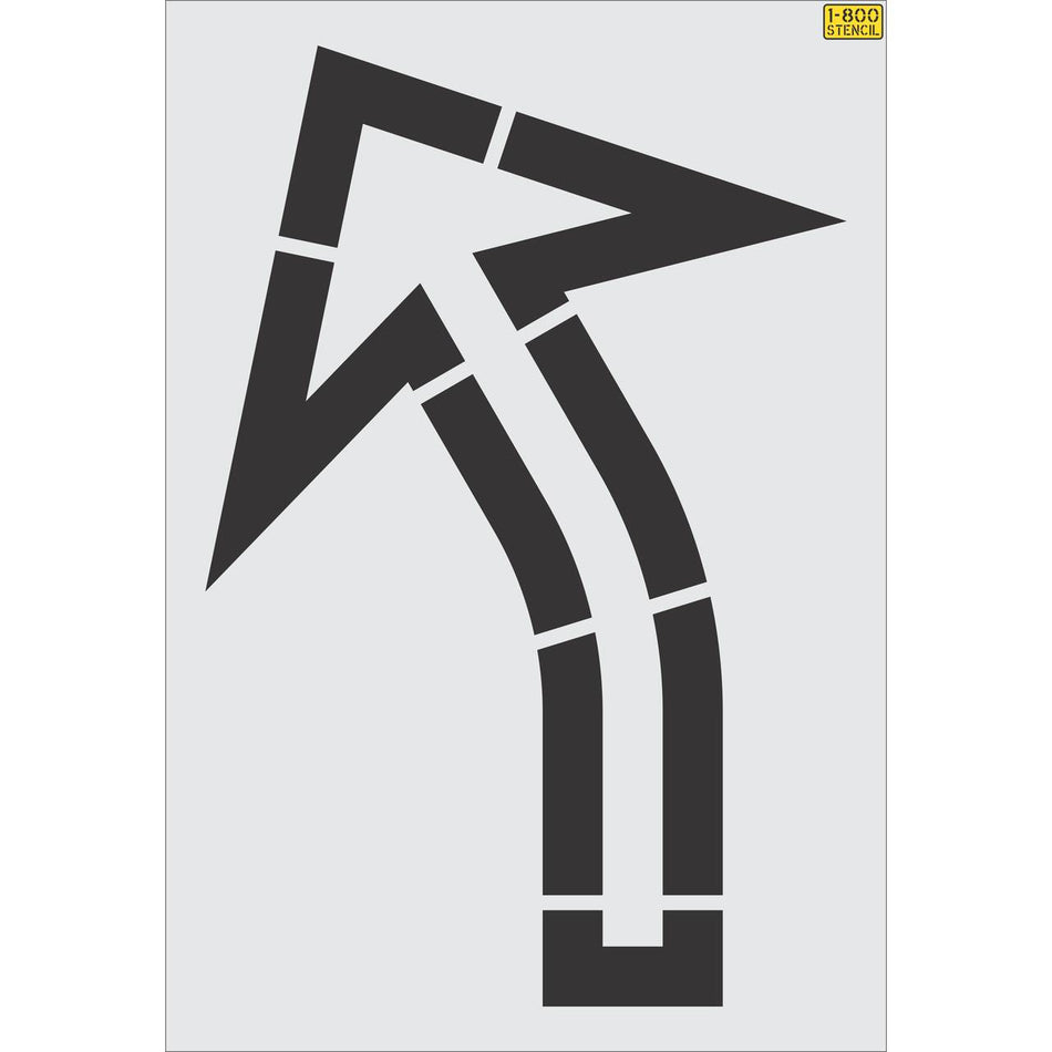 64 inch Walmart slight turn 30 degree arrow pavement marking stencil for retail parking lot and commercial traffic direction striping applications