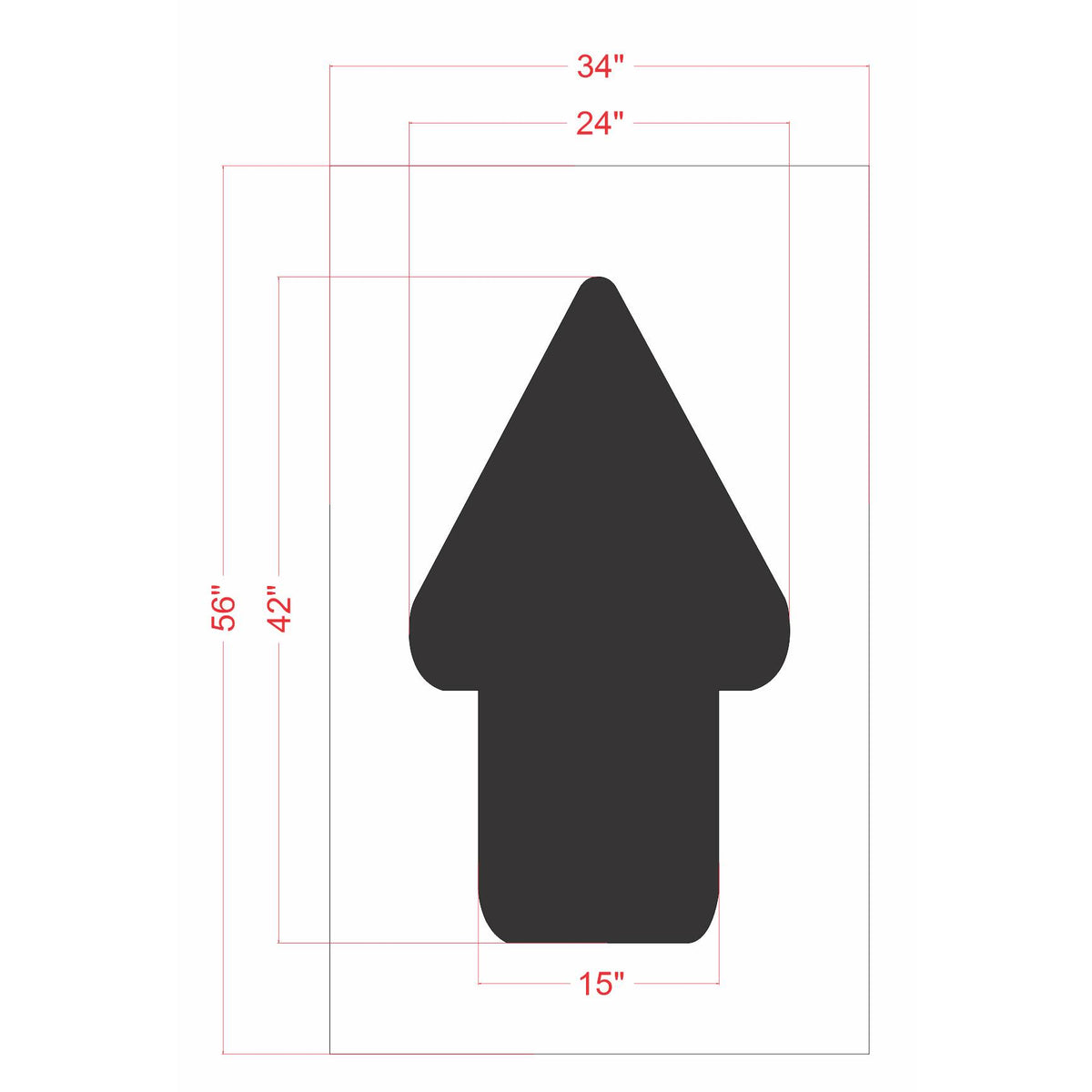 42 inch Dunkin' Donuts straight arrow pavement marking stencil for drive-thru and parking lot directional striping applications