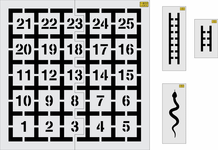 62"x62" Snakes and Ladders Stencil — 1800Stencil