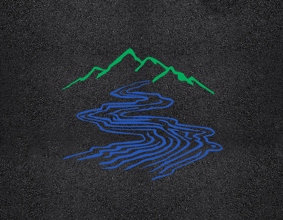 54"x66" Mountain and River Stencil