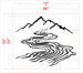 54"x66" Mountain and River Stencil