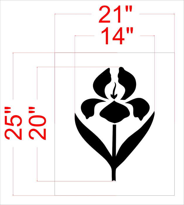 20"x14" Iris Flower Stencil