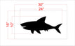 10"x24" Shark Stencil