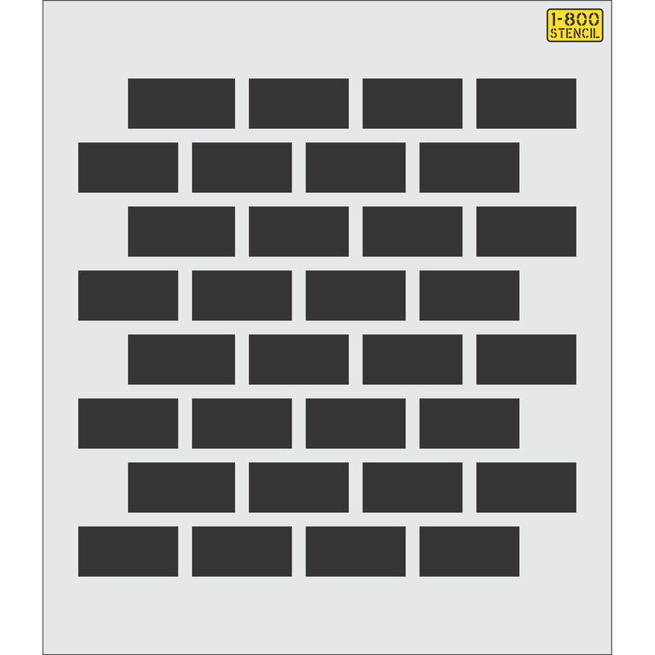 35 inch traditional brick pattern stencil for decorative pavement and concrete texturing applications