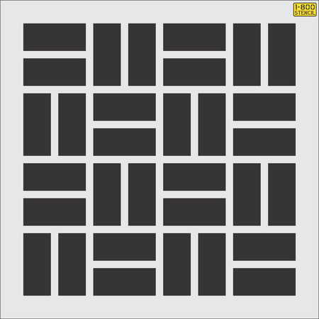 35 inch basket weave brick pattern stencil for decorative pavement and concrete texturing applications