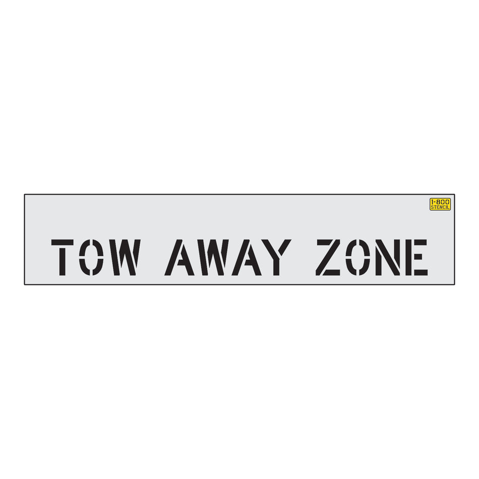 4" TOW AWAY ZONE Stencil - High-quality stencil for pavement marking, durable and reusable