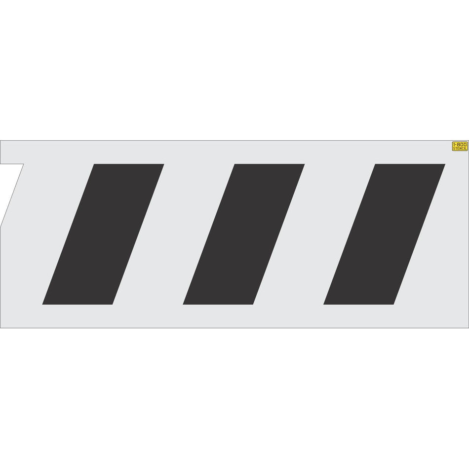 36 inch Ritchie Bros. Auctioneers hashmark pavement marking stencil for auction yard and industrial striping applications