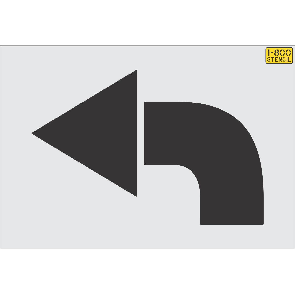 66 inch Costco turn arrow pavement marking stencil for retail parking lot and commercial traffic direction striping