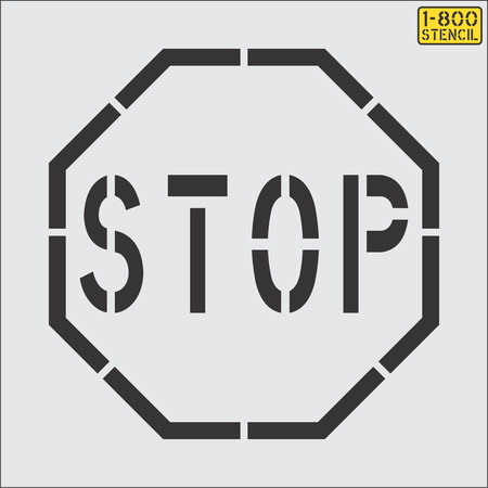 24 inch one piece stop sign pavement marking stencil for parking lot and commercial traffic control striping applications