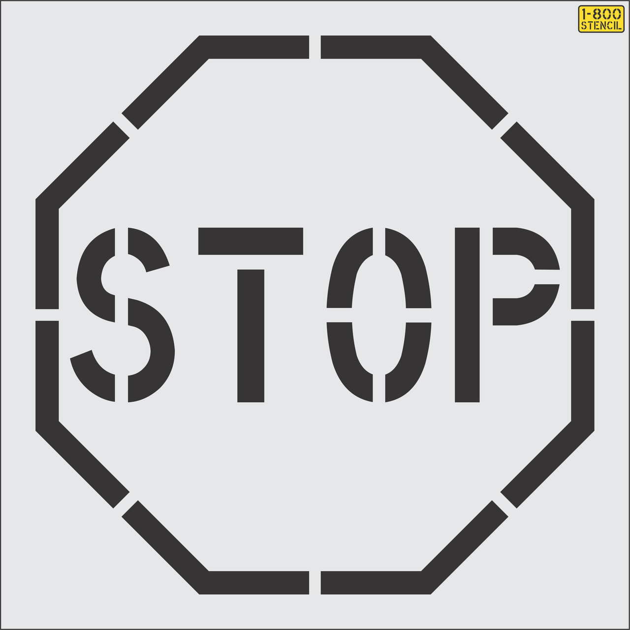 48 inch one piece stop sign pavement marking stencil for parking lot and roadway traffic control applications