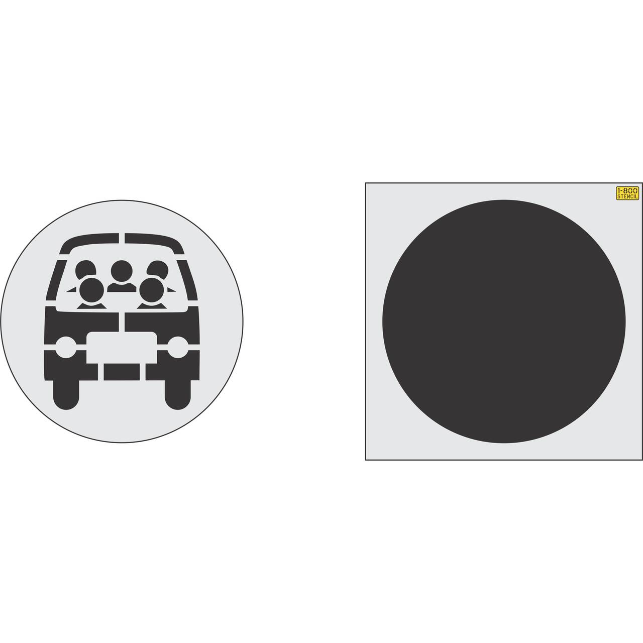 42 inch carpool logo pavement marking stencil for school and commercial parking lot striping applications