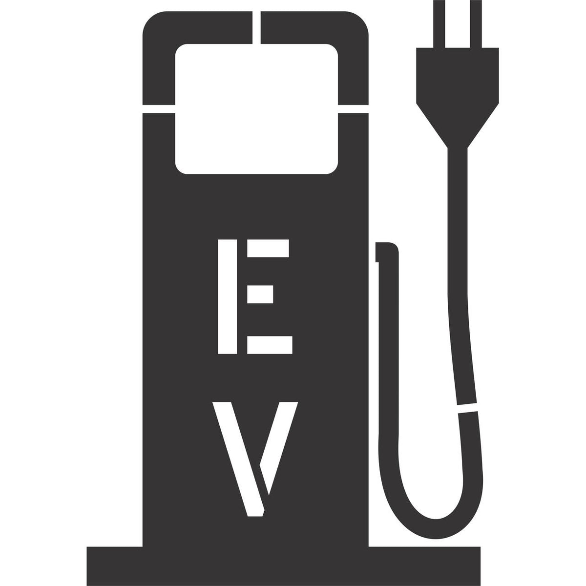 48 inch electric vehicle gas pump style symbol stencil for EV charging station and parking lot pavement marking
