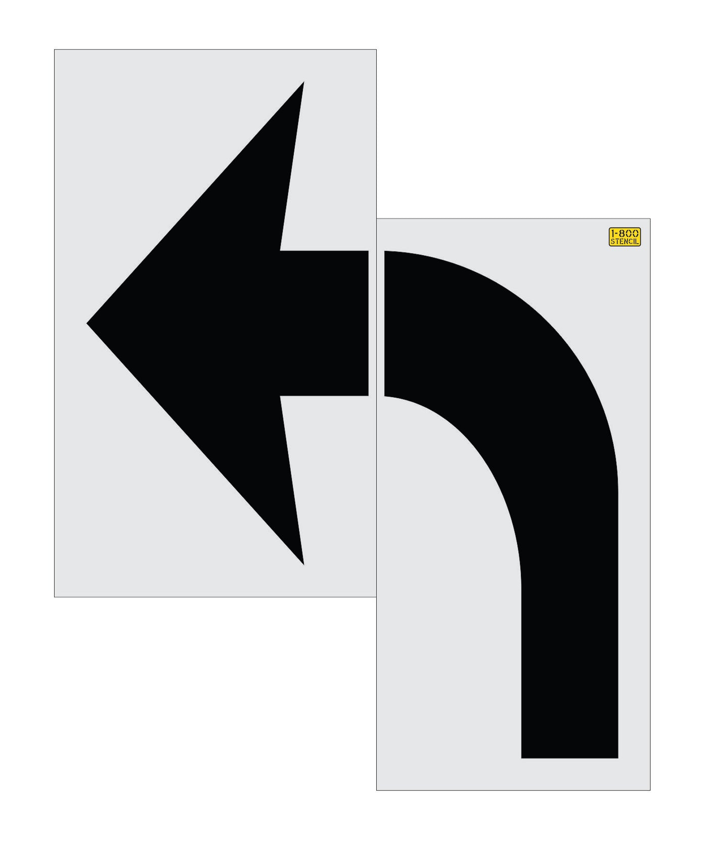 84" Amazon Turn Arrow Stencil - High-quality stencil for pavement marking, durable and reusable