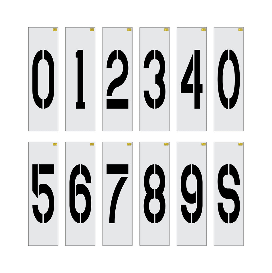 24" Amazon Narrow Numbers and OS Stencil