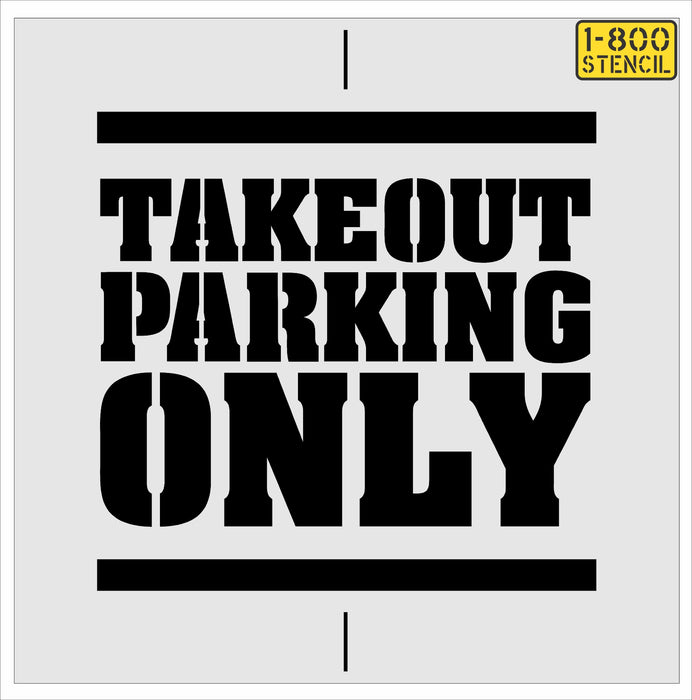 46" with 6" Text Buffalo Wild Wings TAKEOUT PARKING ONLY Stencil