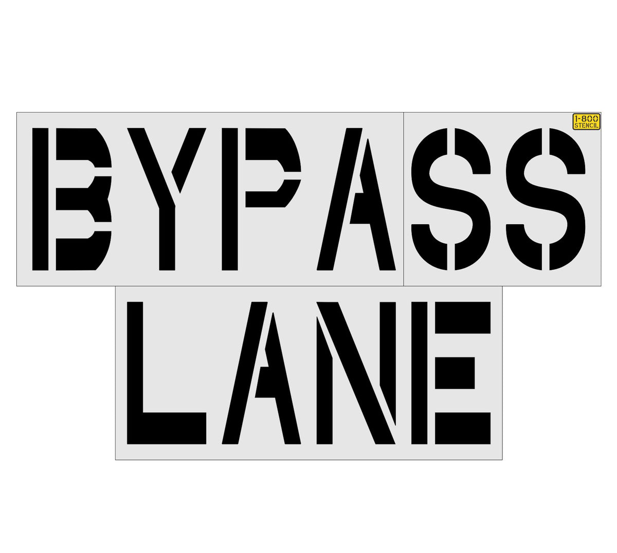 36 inch Chick-Fil-A BYPASS LANE pavement marking stencil for drive-thru and parking lot traffic control