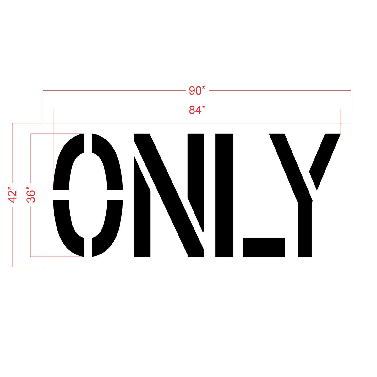 36 inch Chick-Fil-A ONLY pavement marking stencil for drive-thru and parking lot striping applications