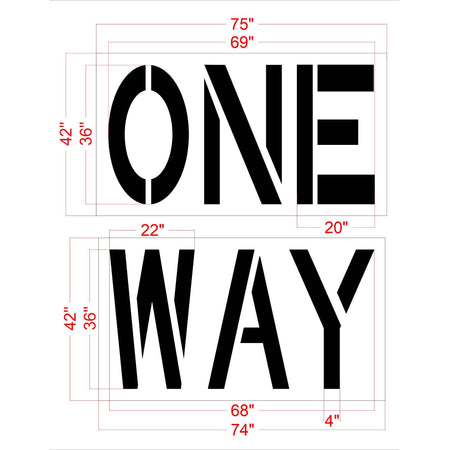 36-inch ONE WAY pavement marking stencil for Chick-fil-A parking lot and drive-thru traffic direction