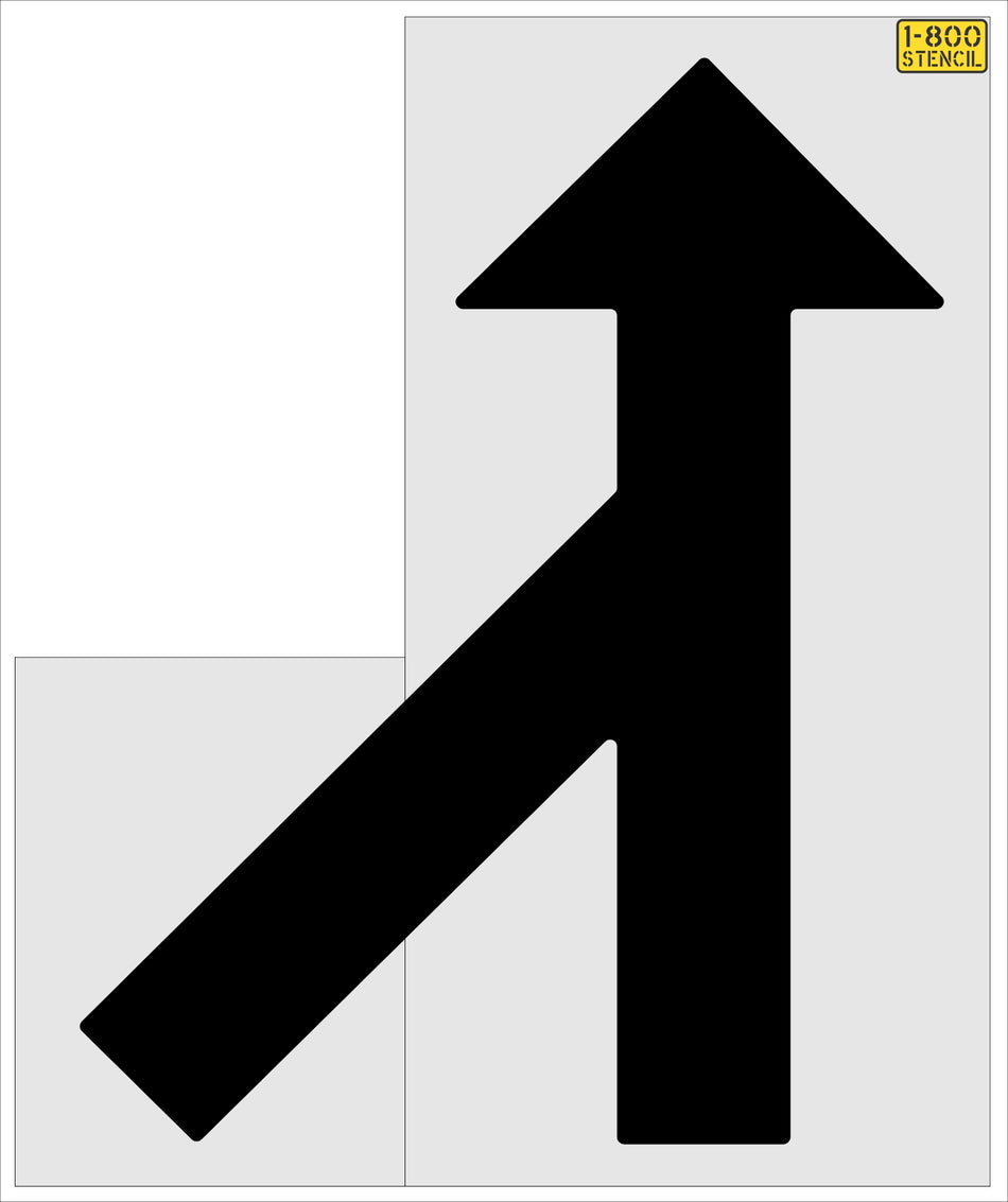 78" Chick-Fil-a Multi-Lane Merge Arrow Stencil