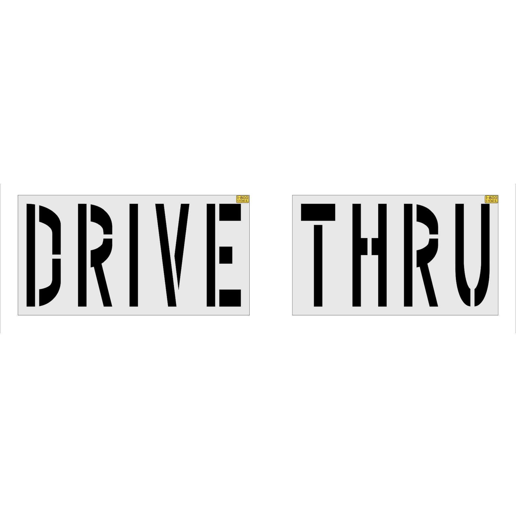 48 inch DRIVE THRU stencil for Chase Bank drive-through lane pavement striping applications