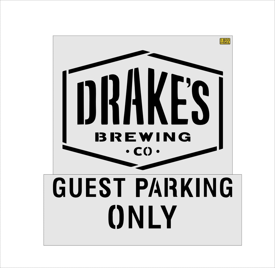 58" Drake's "GUEST PARKING ONLY" stencil