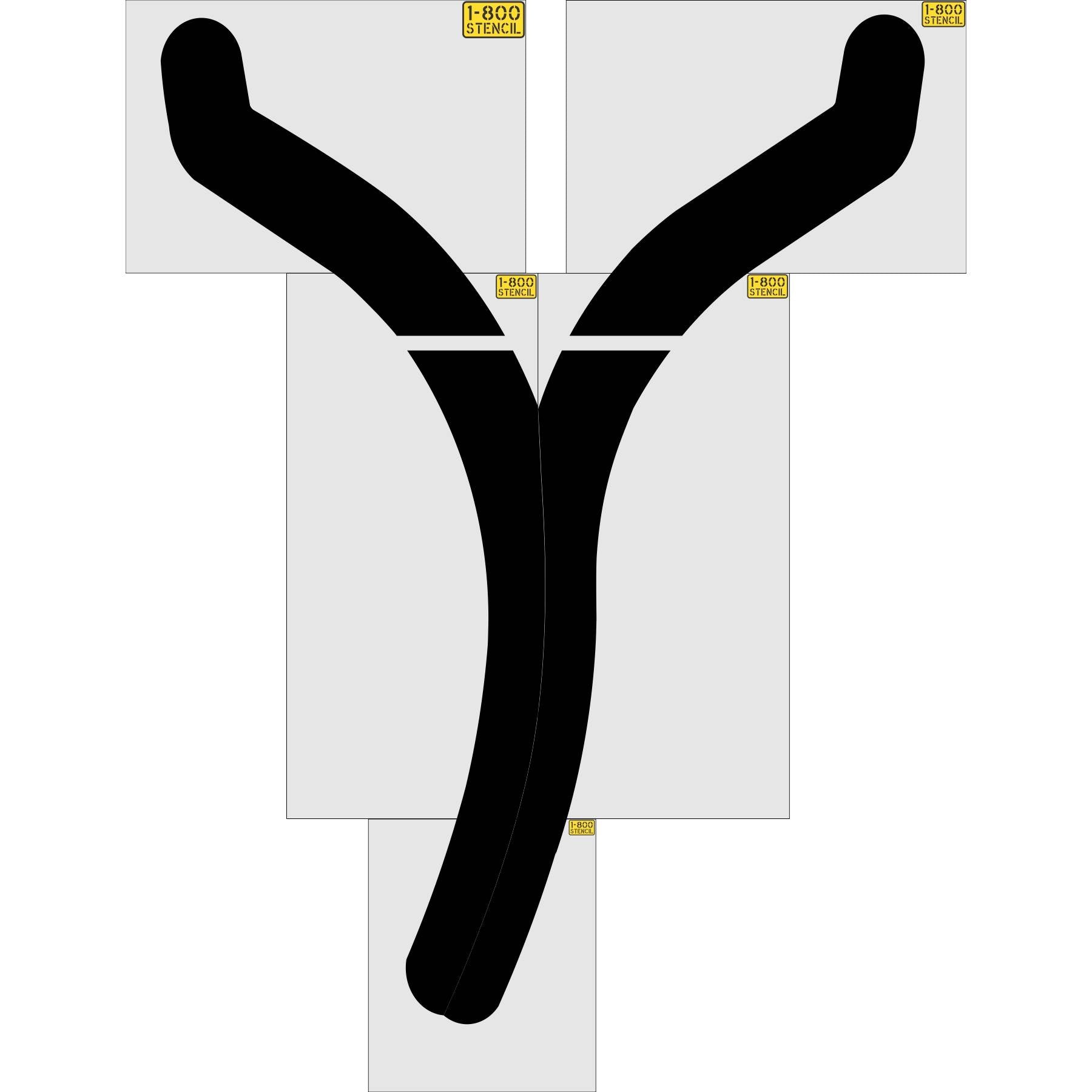 222 inch Dunkin’ Donuts straight arrow stencil without chevron for drive-thru and parking lot traffic direction pavement striping applications