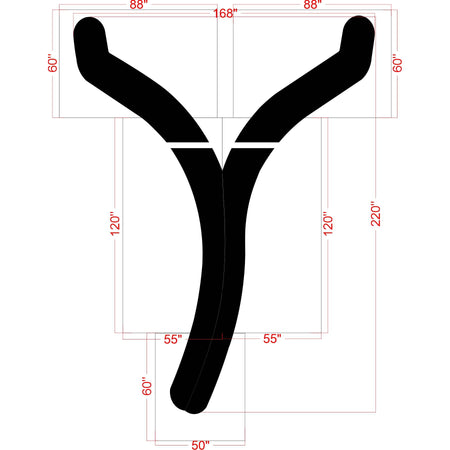222 inch Dunkin’ Donuts straight arrow stencil without chevron for drive-thru and parking lot traffic direction pavement striping applications