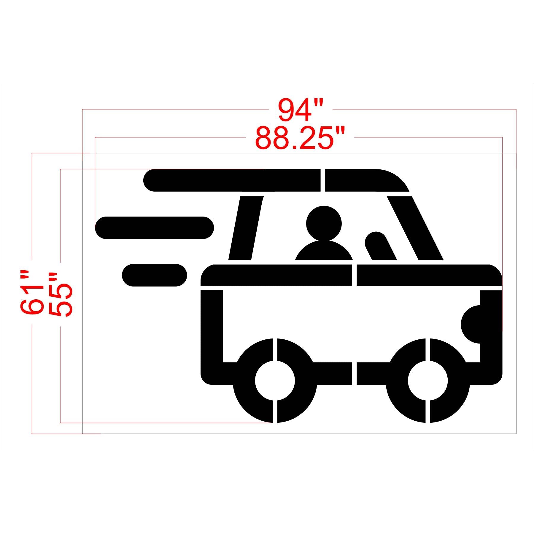 55" Dunkin Donuts Zoom Car Stencil - High-quality stencil for pavement marking, durable and reusable