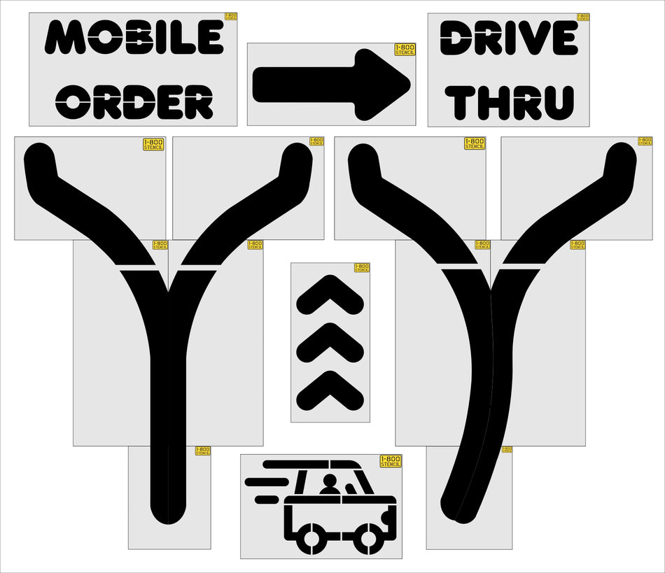 {7pc} Dunkin Donuts Current Spec Stencil Kit