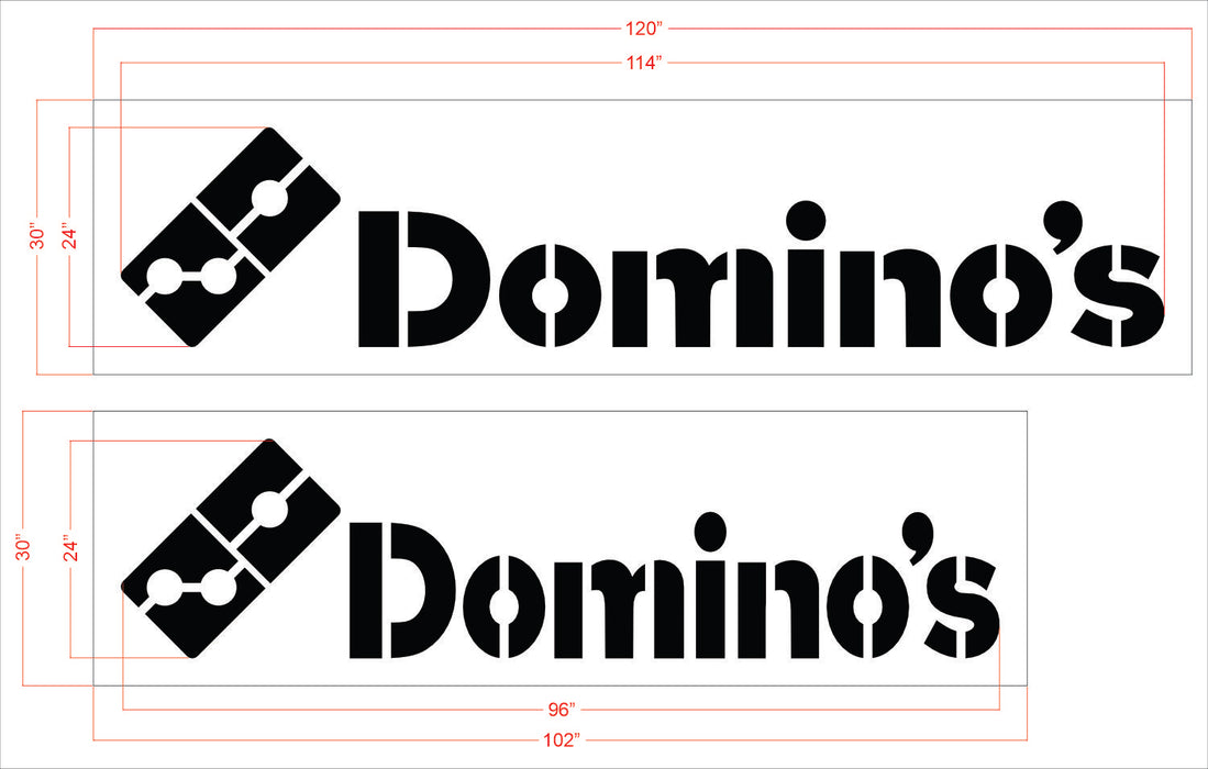 24" Domino's Logo Wording Stencil