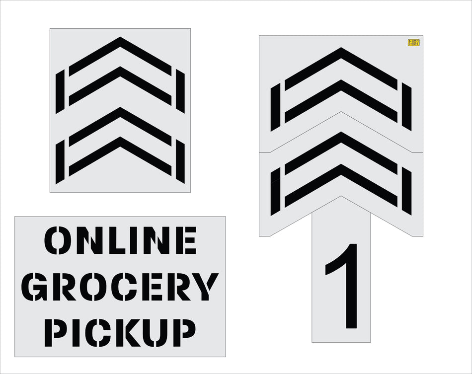 {5 Pc} Hyvee ONLINE GROCERY PICKUP Stencil Kit