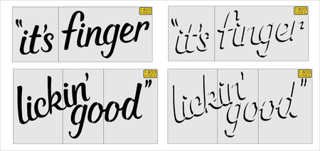 81 inch KFC Finger Lickin’ Good stencil for restaurant pavement branding and parking lot striping applications
