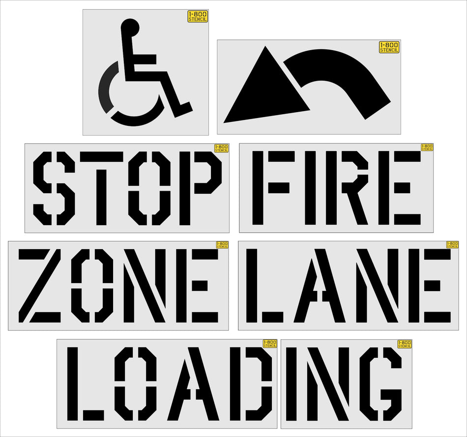 {5 pc} Lowes Starter Stencil Kit - High-quality stencil for pavement marking, durable and reusable