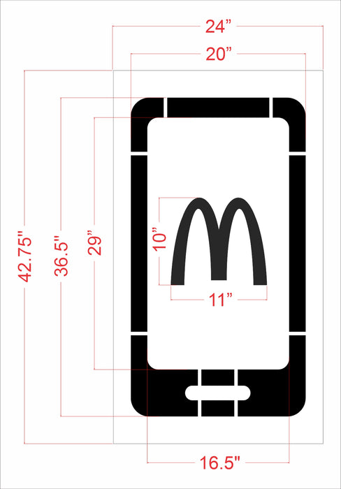 16.5" McDonalds Mobile Order Stencil