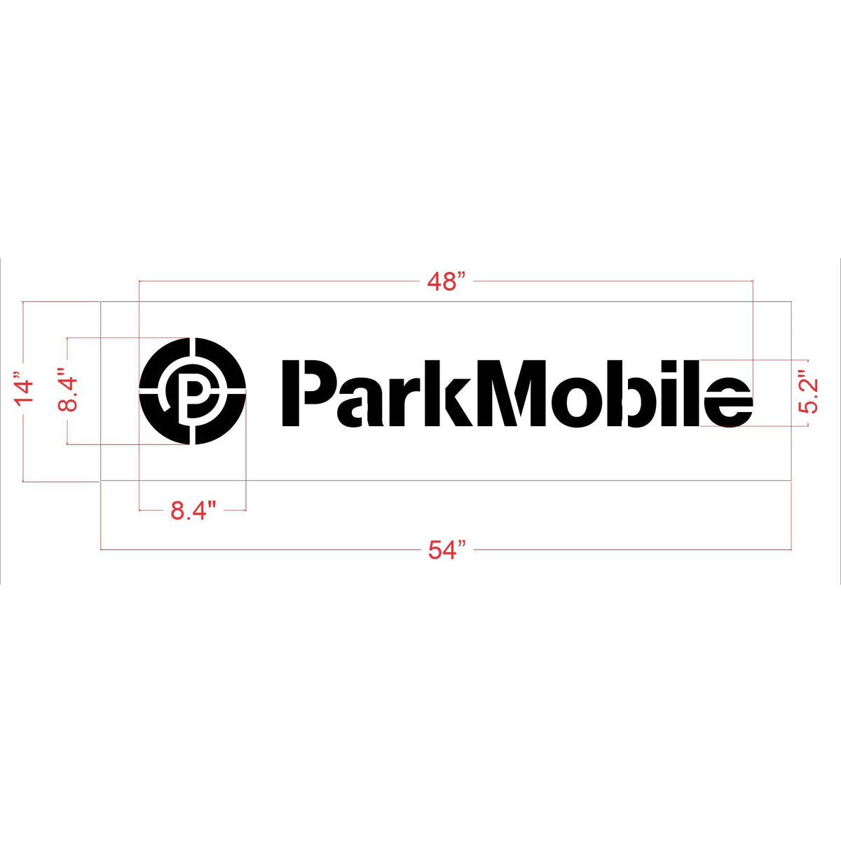 5.2-inch ParkMobile stencil with logo for marking mobile payment parking spaces