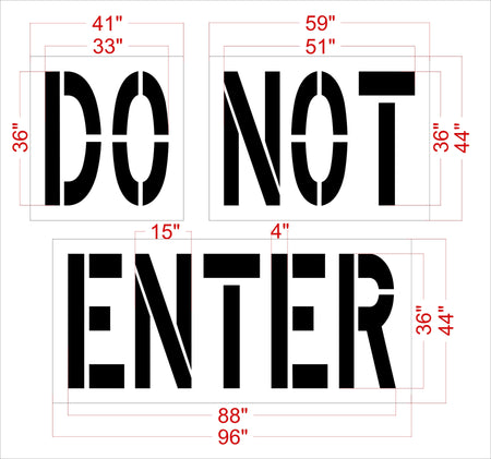 36 inch Raising Cane’s DO NOT ENTER stencil for drive-thru and parking lot pavement striping applications