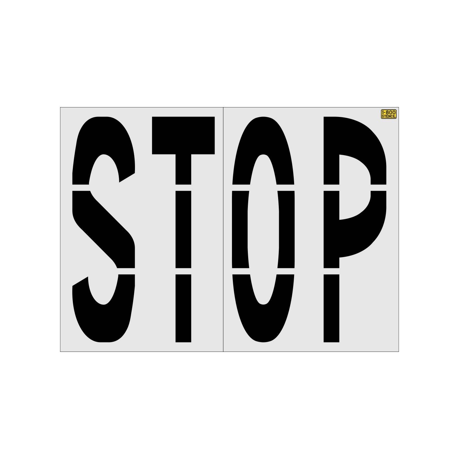 72-inch STOP pavement marking stencil for Raising Cane’s parking lot traffic control