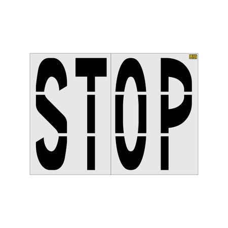 72-inch STOP pavement marking stencil for Raising Cane’s parking lot traffic control