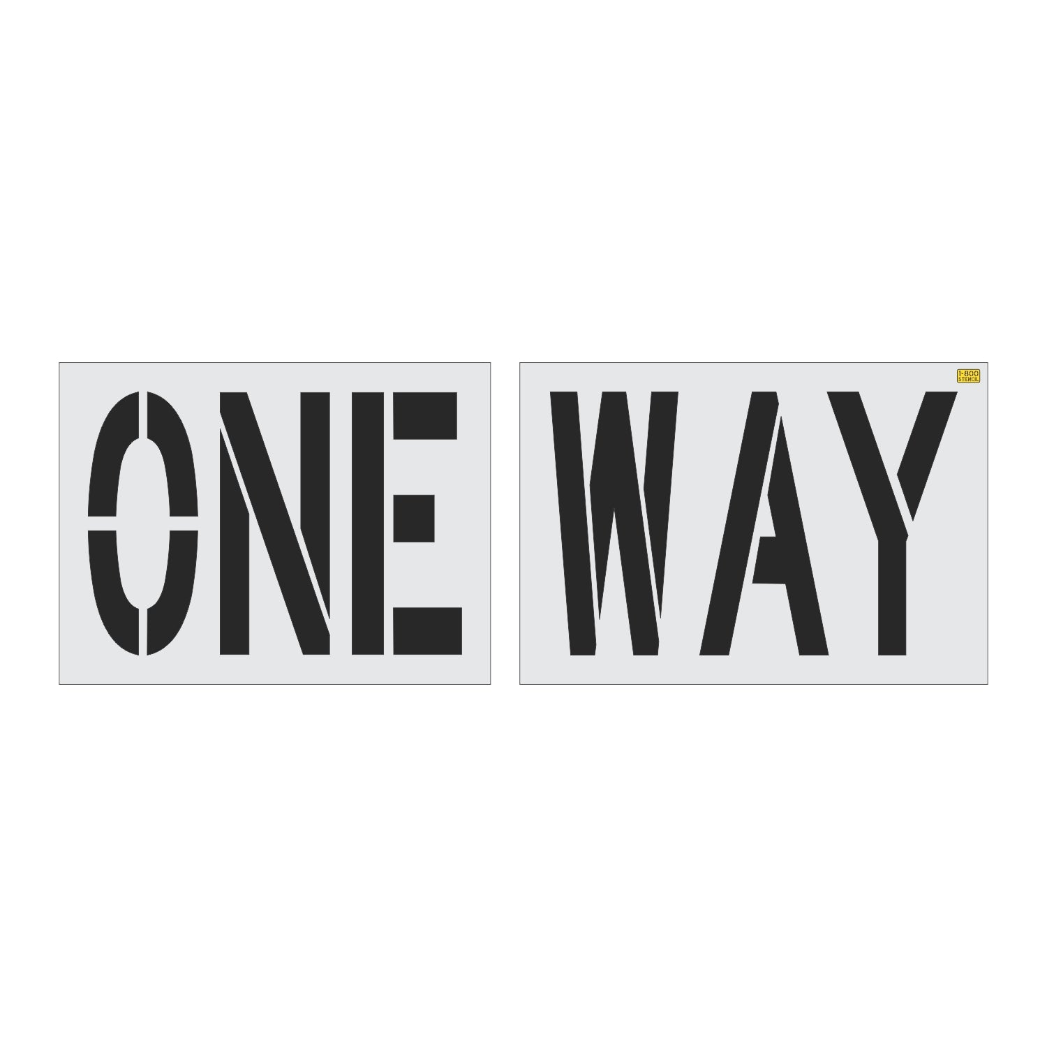 Two 'ONE WAY' signs on a white background