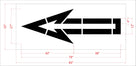 76" Sams Club Straight Open Arrow Stencil
