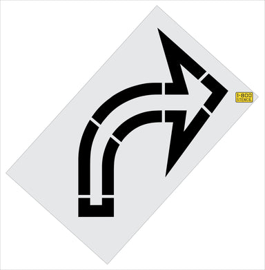 64" Sams Club Open Right Turn Arrow Stencil