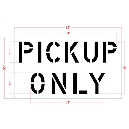 45 inch Taco Bell PICKUP ONLY stencil for curbside pickup and drive-thru pavement striping applications