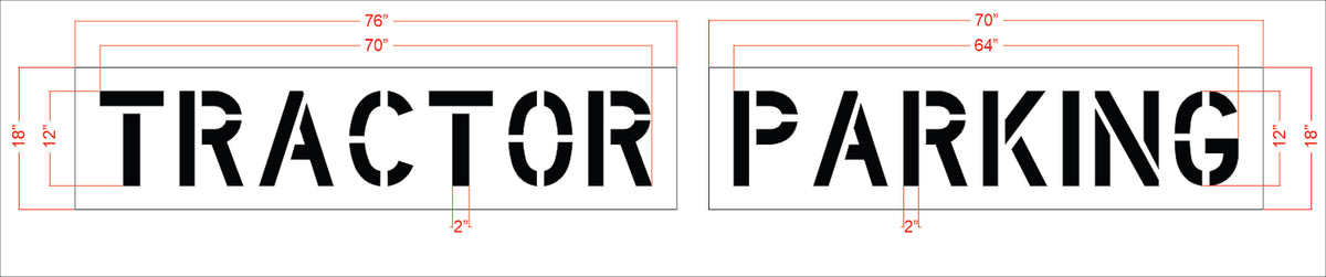 12 inch TRACTOR PARKING stencil